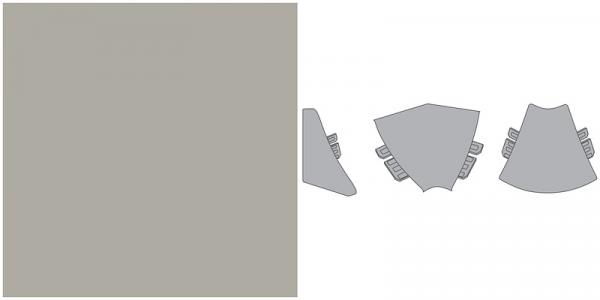 Formteil-Set Getalit Plus Cloud Bestehend aus Abschlusskappe rechts und links,
1 Außenecke und 2 Innenecken