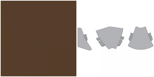 Formteil-Set Getalit Plus Maroon Bestehend aus Abschlusskappe rechts und links,
1 Außenecke und 2 Innenecken